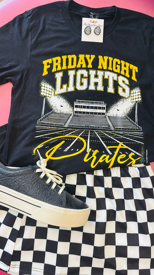 PIRATES FRIDAY NIGHT LIGHTS TEE - BLACK