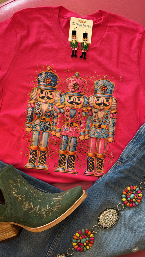 TRES NUTCRACKERS TEE - FUCHSIA