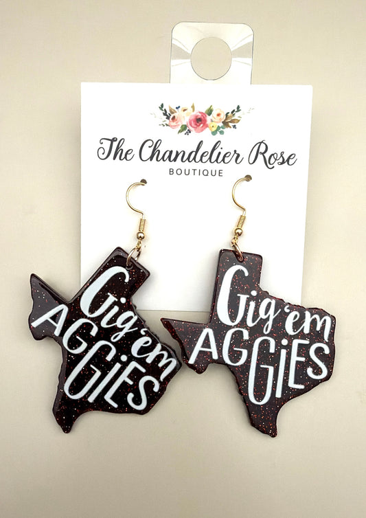 Gig’em Texas  Earrings