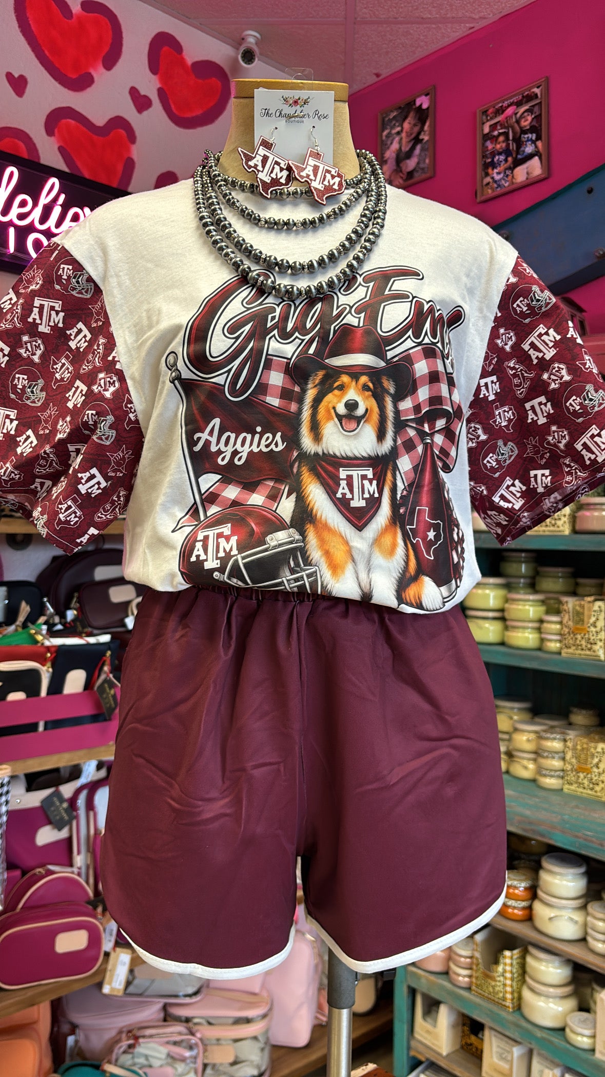 GIG 'EM TEXAS A&M SLEEVE TEE - WHITE