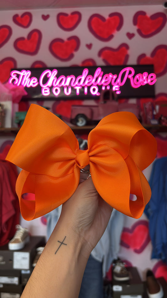 ORANGE 8 INCH HAIR BOWS