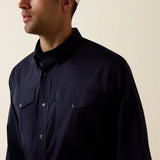ARIAT MENS EVERYTHING LONG SLEEVE SNAP SHIRT - NAVY
