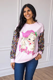 SANTA CLAUSE PINK SEQUIN LONG SLEEVE TOP