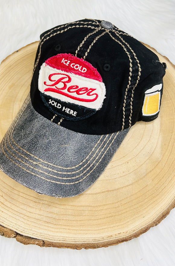 ICE COLD BEER SOLD HERE CAP - BLACK