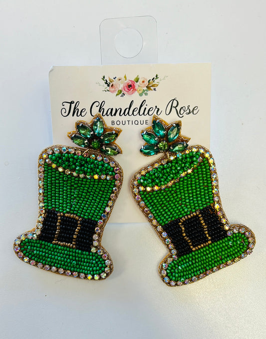 Rhinestone Hat Earrings