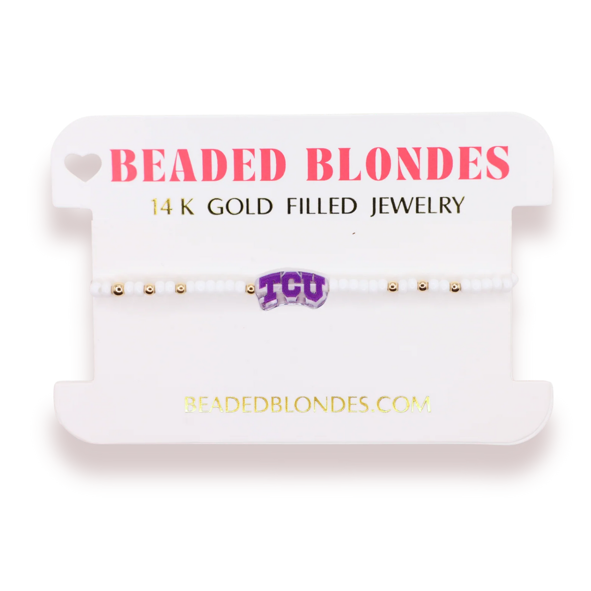 Beaded Blondes TCU Logo 6.75" Bracelet on Color