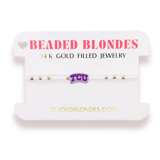 Beaded Blondes TCU Logo 6.75" Bracelet on Color