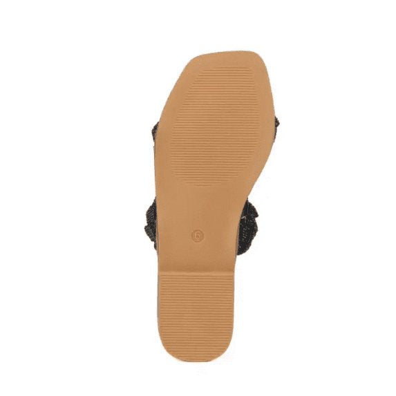 VERY G WOMEN'S TWISTY SLIDE SANDAL - BLACK