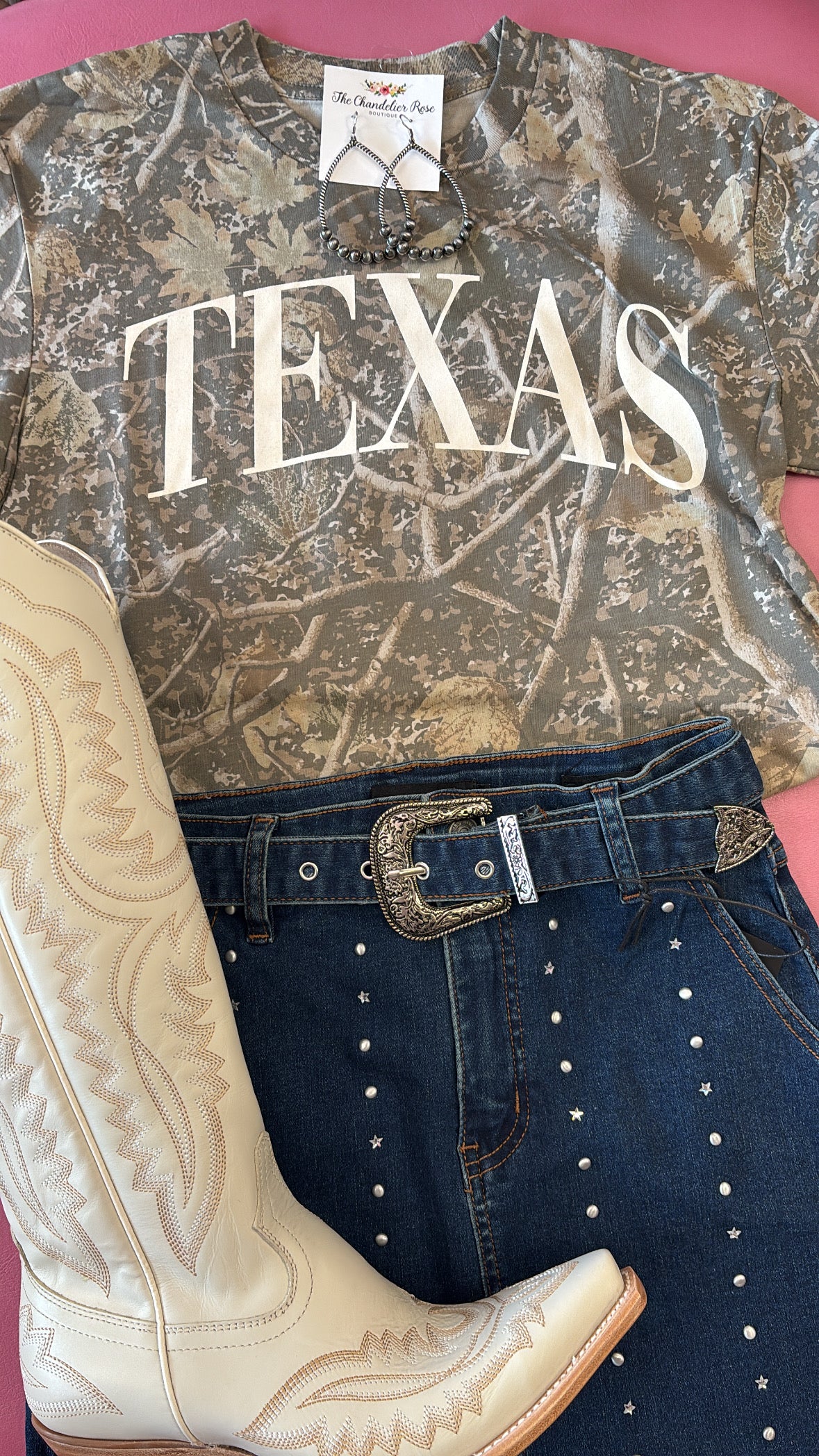 TEXAS CAMO TEE - DIRTY WHITE INK