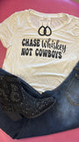 CHASE WHISKEY NOT COWBOYS TEE - WHITE