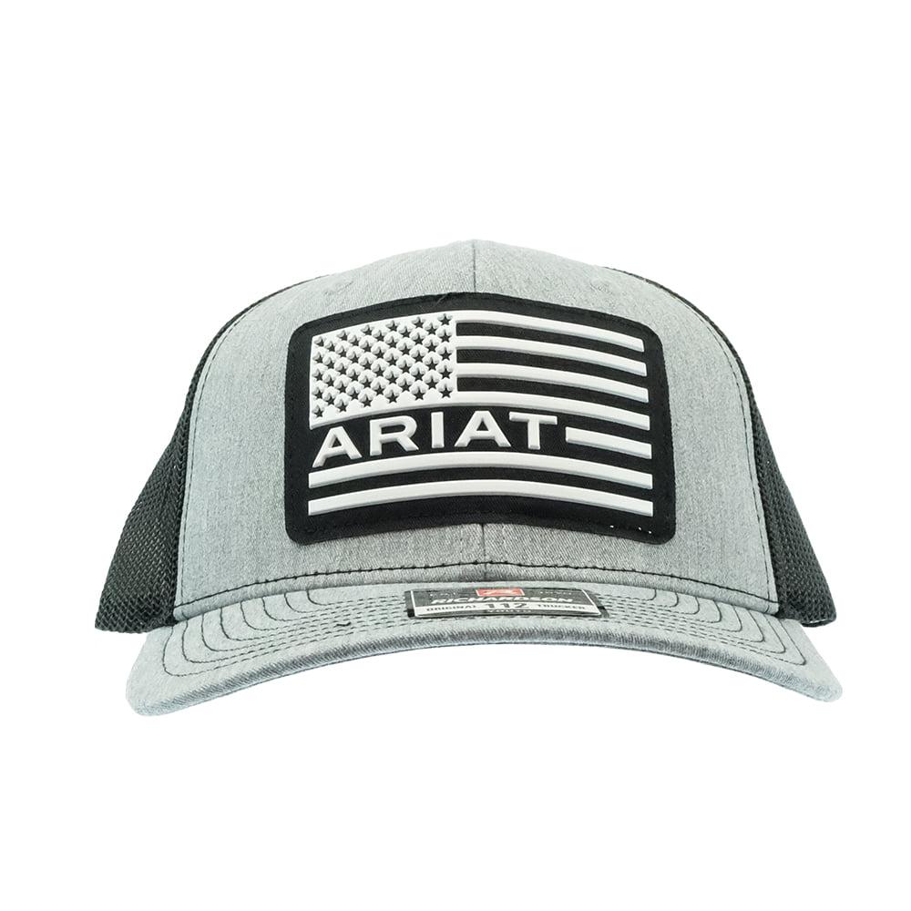 ARIAT YOUTH RAISED UP AMERICAN FLAG CAP - GREY AND WHITE