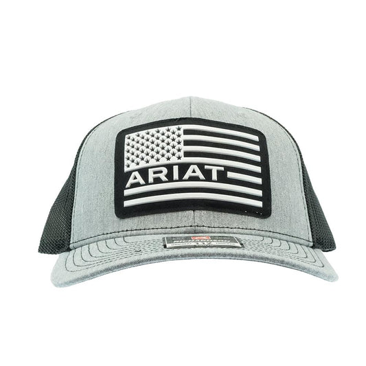 ARIAT YOUTH RAISED UP AMERICAN FLAG CAP - GREY AND WHITE