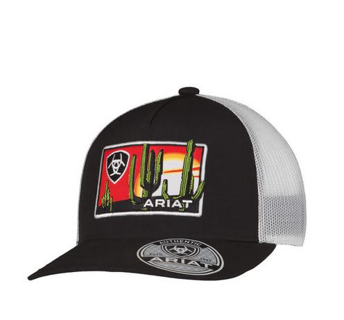 ARIAT MEN'S DESERT SCENE LOGO PATCH CAP