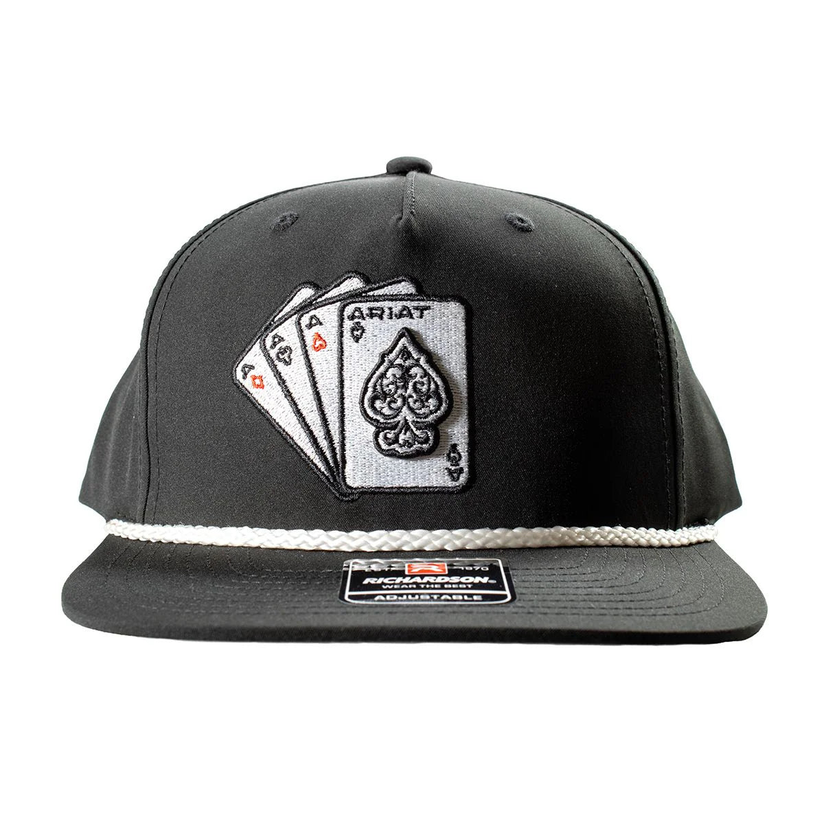 ARIAT MENS CAP R112 ACES 3D EMBROIDERED BLACK