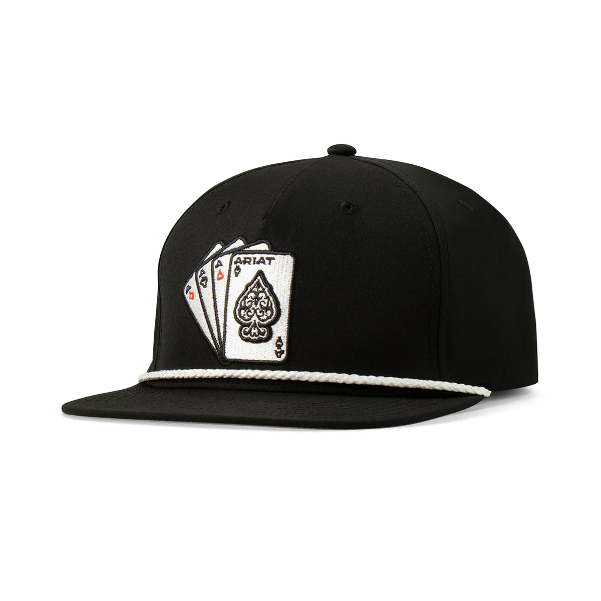 ARIAT MENS CAP R112 ACES 3D EMBROIDERED BLACK
