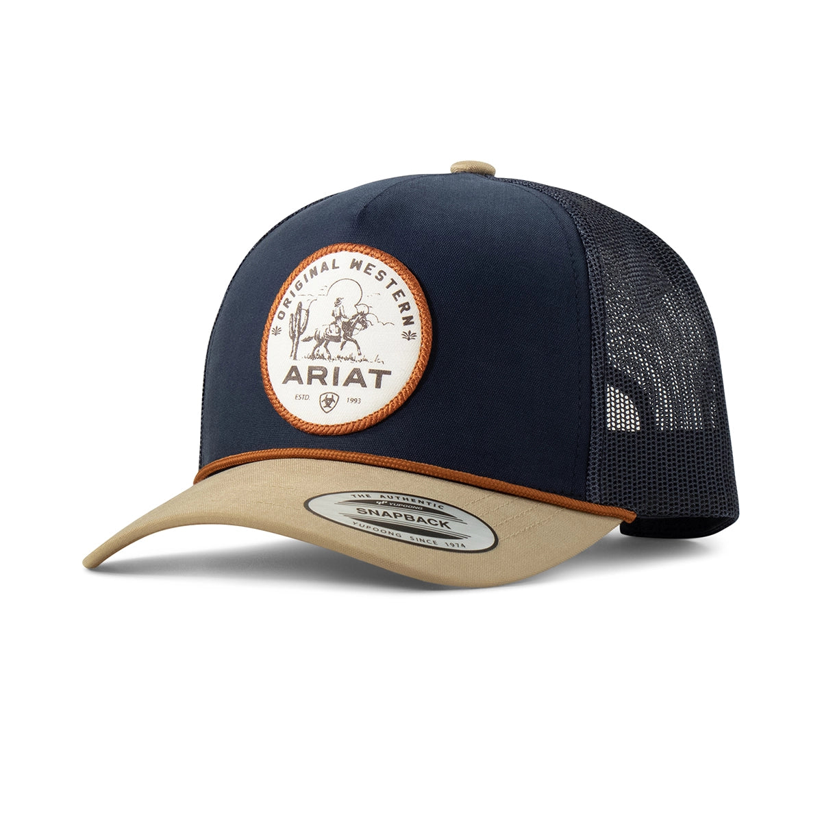 ARIAT MENS SNAP BACK DESERT SCENE PATCH NAVY