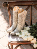 Corral Ladies Martina White Glitter Inlay Crystals Wedding Boots A3322