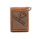 ARIAT MONEY CLIP SUNBURST BASKTWEAVE BROWN