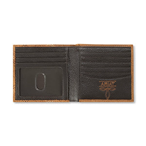 ARIAT LARGE BIFOLD CROSS STITCH PATCH MEDIUM -  BROWN