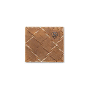 ARIAT LARGE BIFOLD CROSS STITCH PATCH MEDIUM -  BROWN