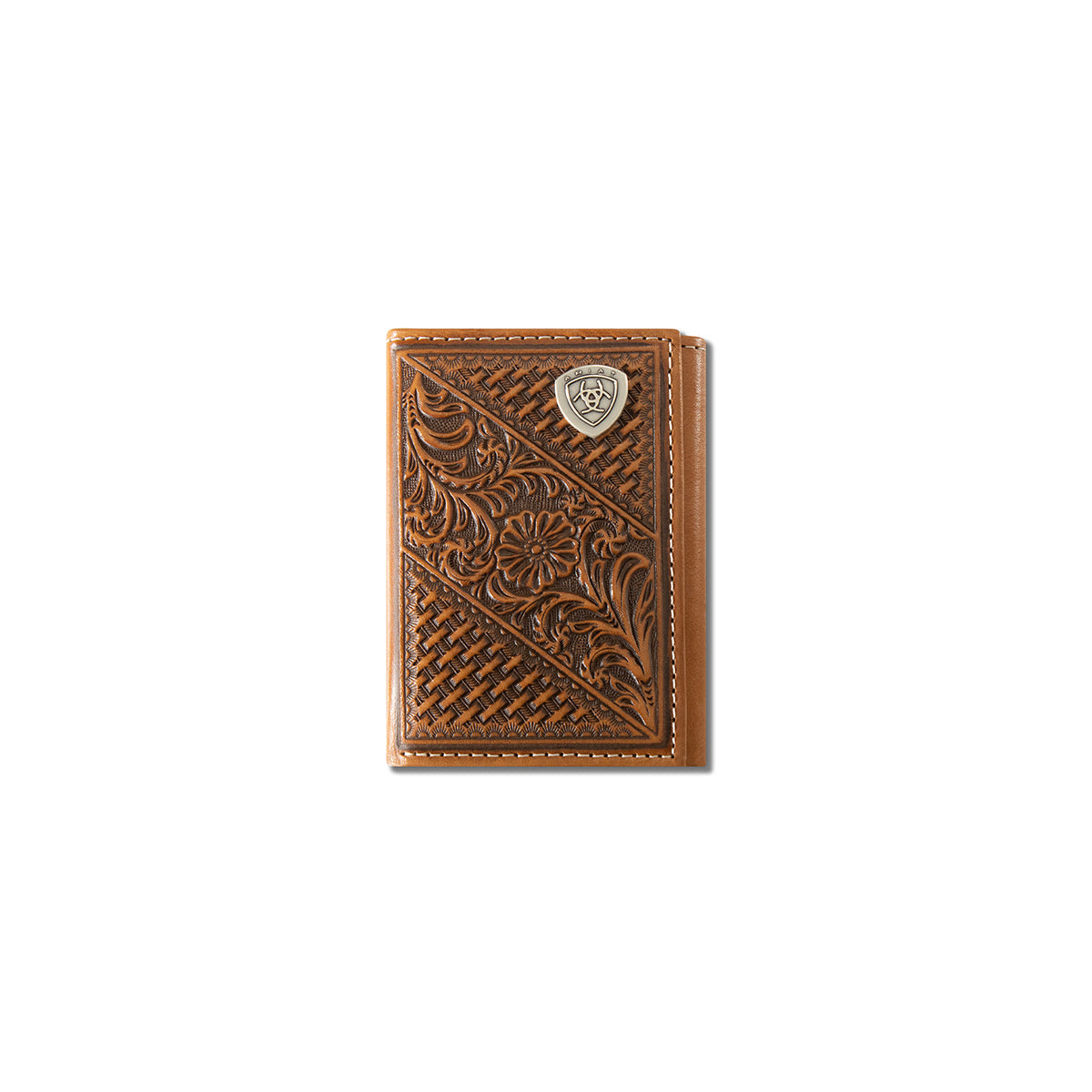 ARIAT TRIFOLD BASKETWEAVE PATTERENED WALLET