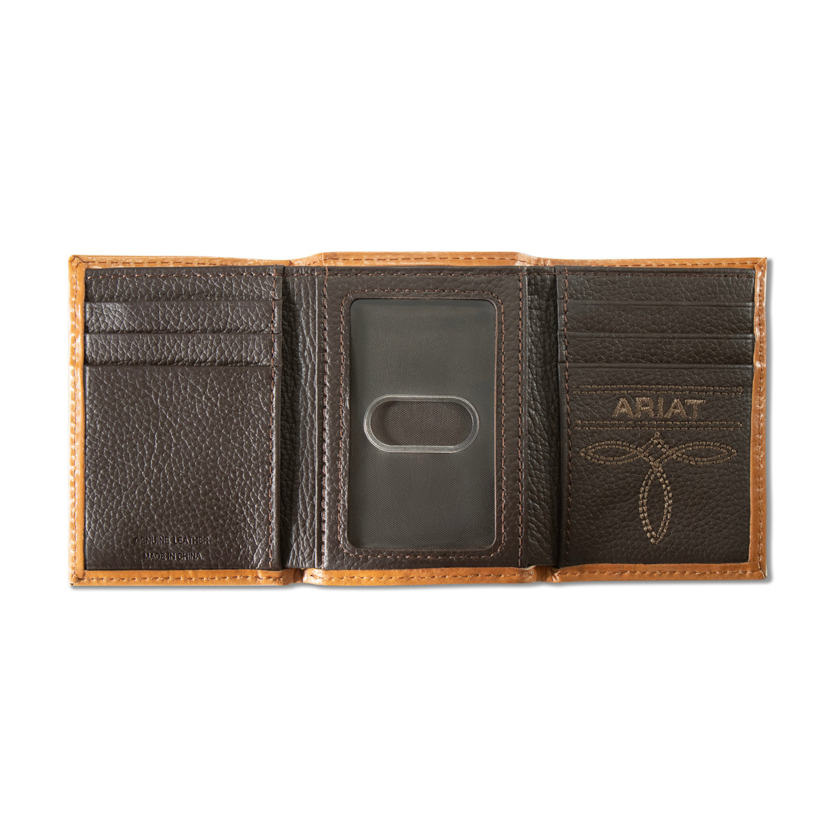 ARIAT TRIFOLD BASKETWEAVE PATTERENED WALLET