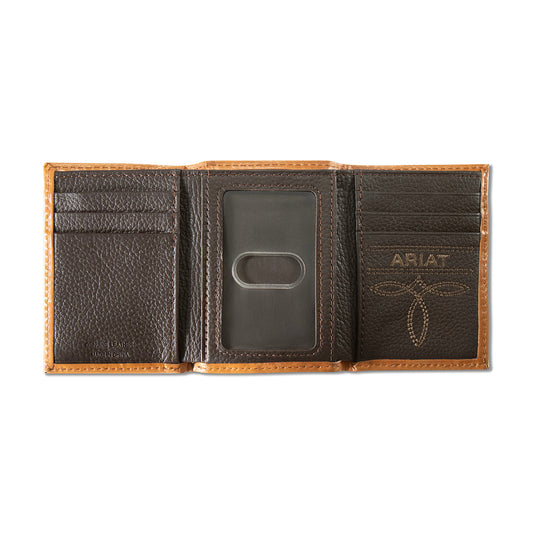 ARIAT TRIFOLD BASKETWEAVE PATTERENED WALLET