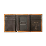ARIAT TRIFOLD BASKETWEAVE PATTERENED WALLET