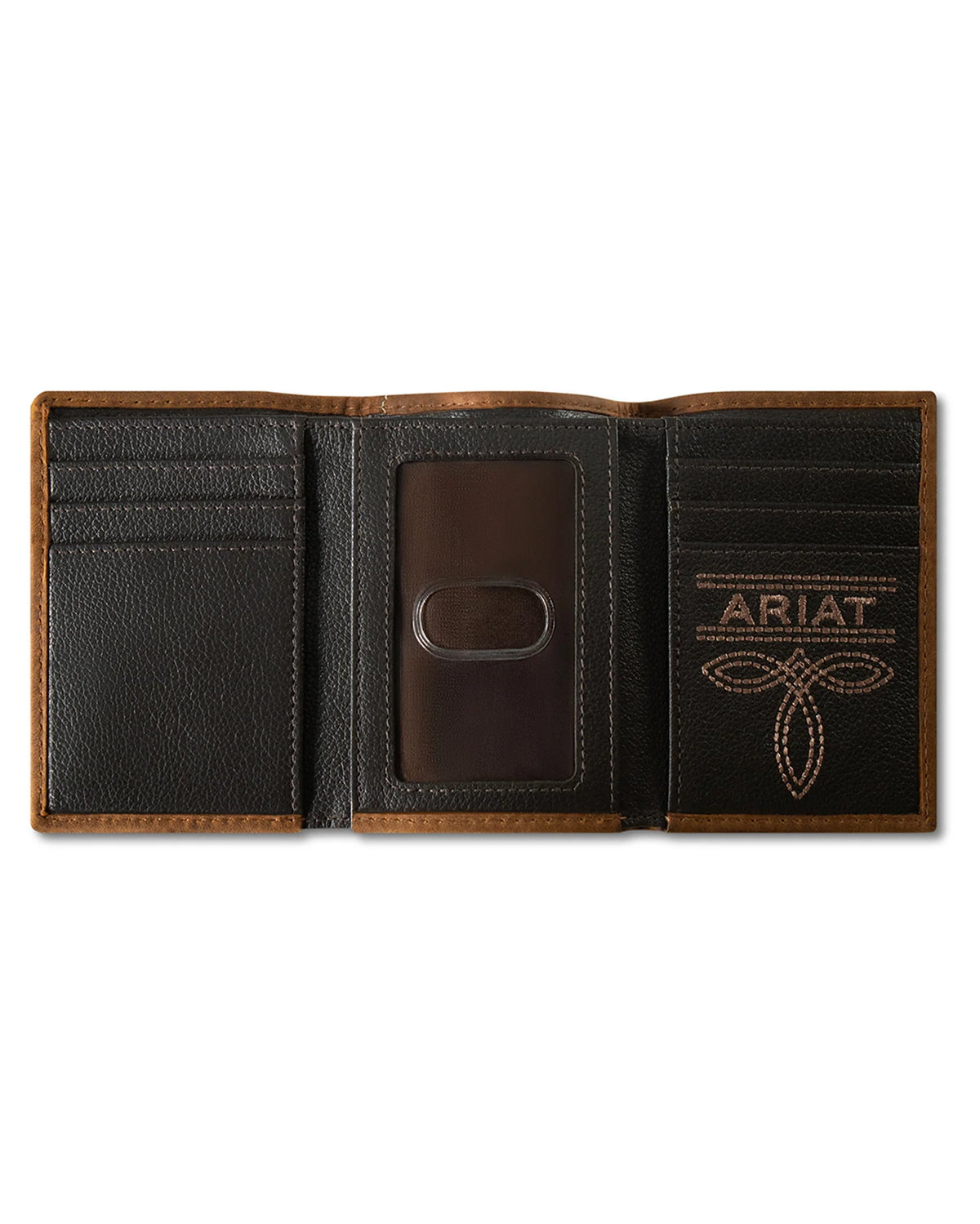ARIAT MENS TRIFOLD STYLE WALLET PATCHWORK EMBOSSED MULTICOLOR