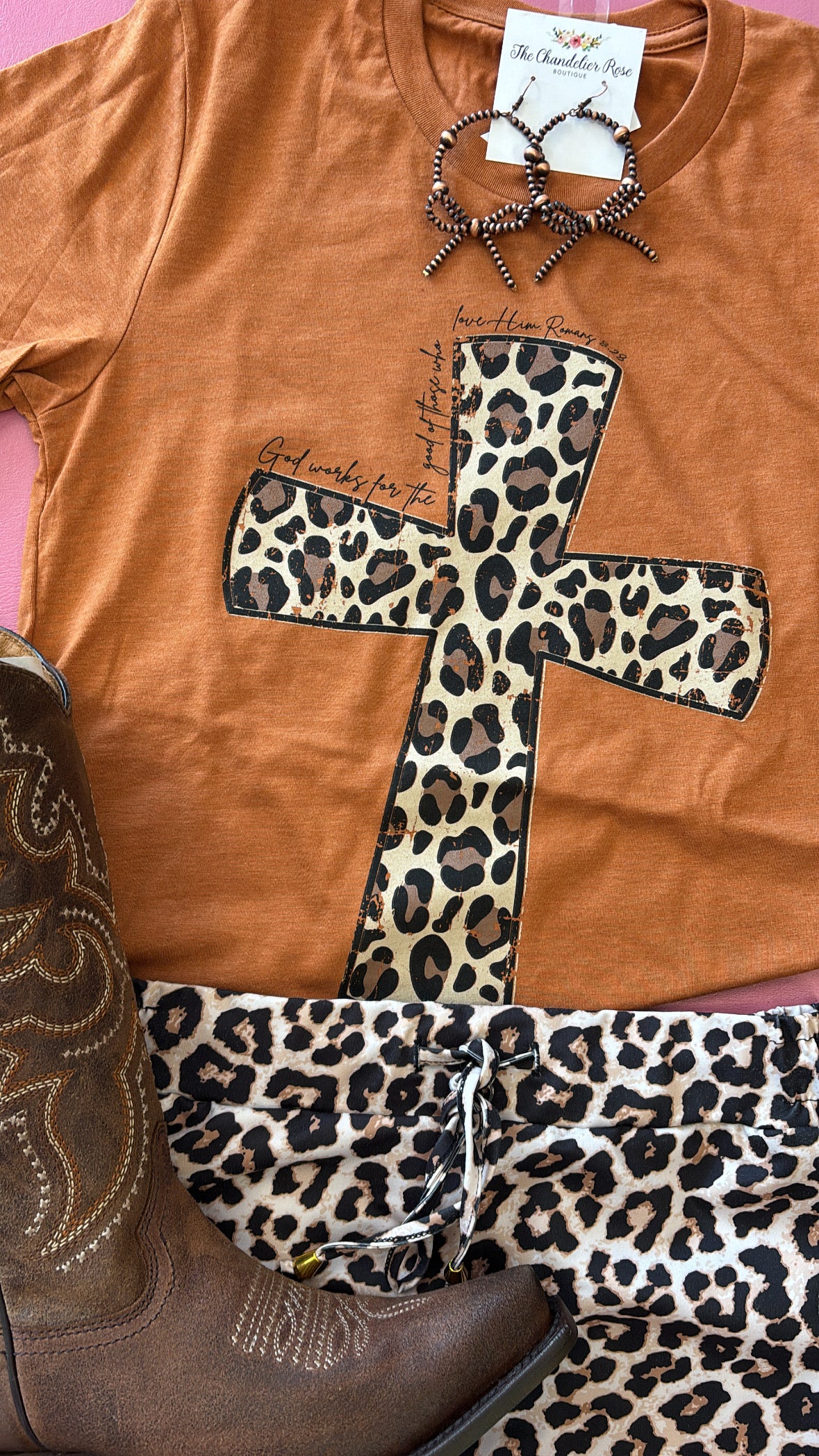 LEOPARD CROSS TEE - Autumn