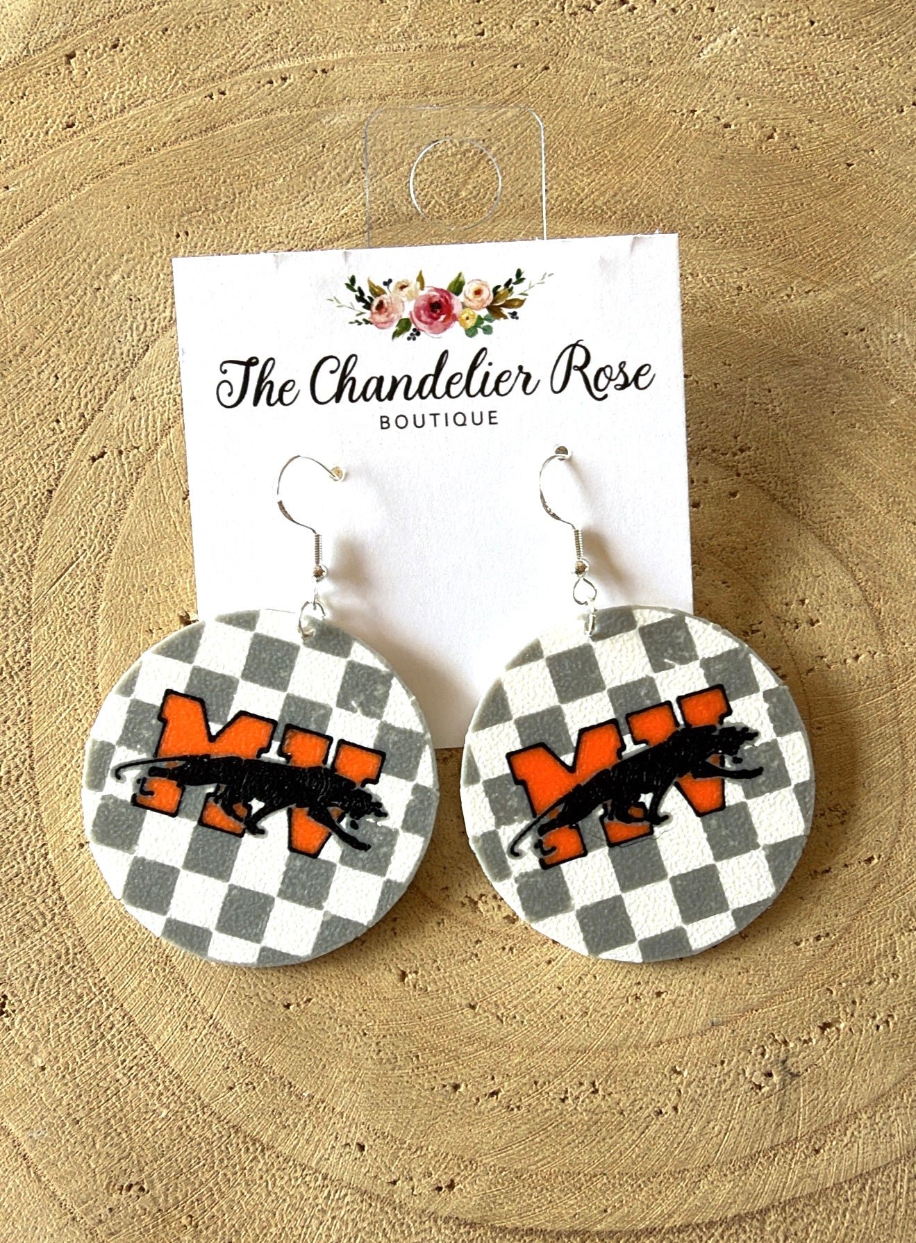 Panther Checkered Earrings