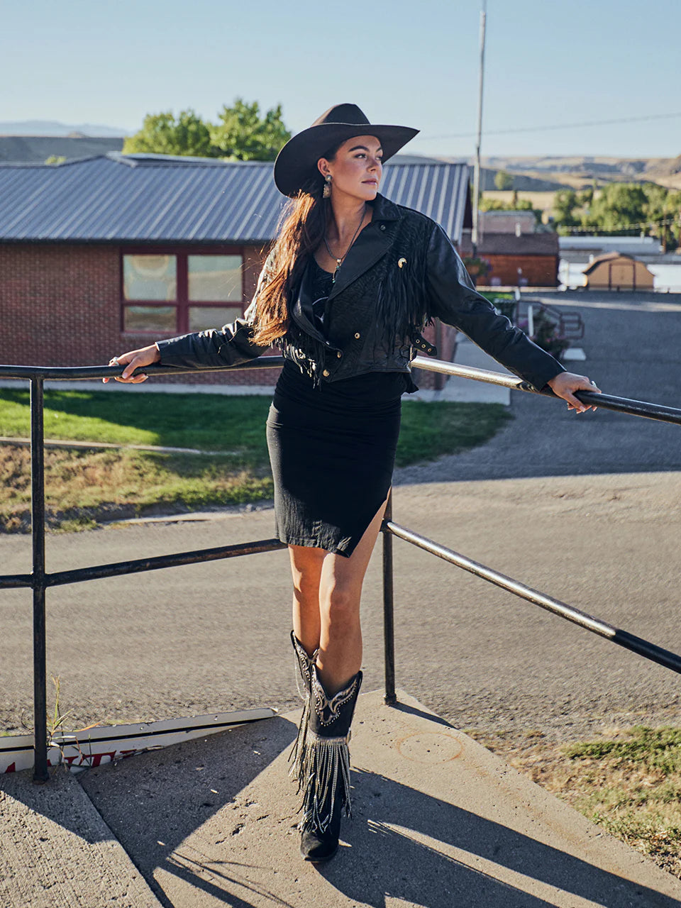 CORRAL WOMEN'S  SILVER-BLACK FINISH WITH CRYSTAL FRINGE WESTERN BOOT - A4599