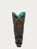 CORRAL WOMEN'S GREEN OVERLAY & EMBROIDERY STUDS WESTERN BOOT - A4714