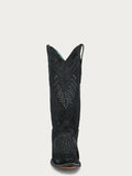 CORRAL WOMEN'S OVERLAY EMBROIDERY AND STUDS BLACK SNIP TOE COWBOY BOOTS - A4729