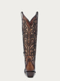 CORRAL WOMEN'S TOBACO CRACKLED & EMBROIDERED WESTERN BOOT - A4773