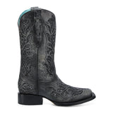 CORRAL WOMEN'S BLACK GLITTER INLAY & EMBROIDERY SQUARE TOE COWBOY BOOT - A4876