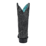 CORRAL WOMEN'S BLACK GLITTER INLAY & EMBROIDERY SQUARE TOE COWBOY BOOT - A4876