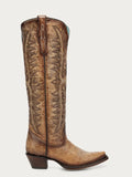 CORRAL WOMEN'S SAND EMBROIDERY & METALLIC WELT TALL TOP WESTERN BOOT - A5009