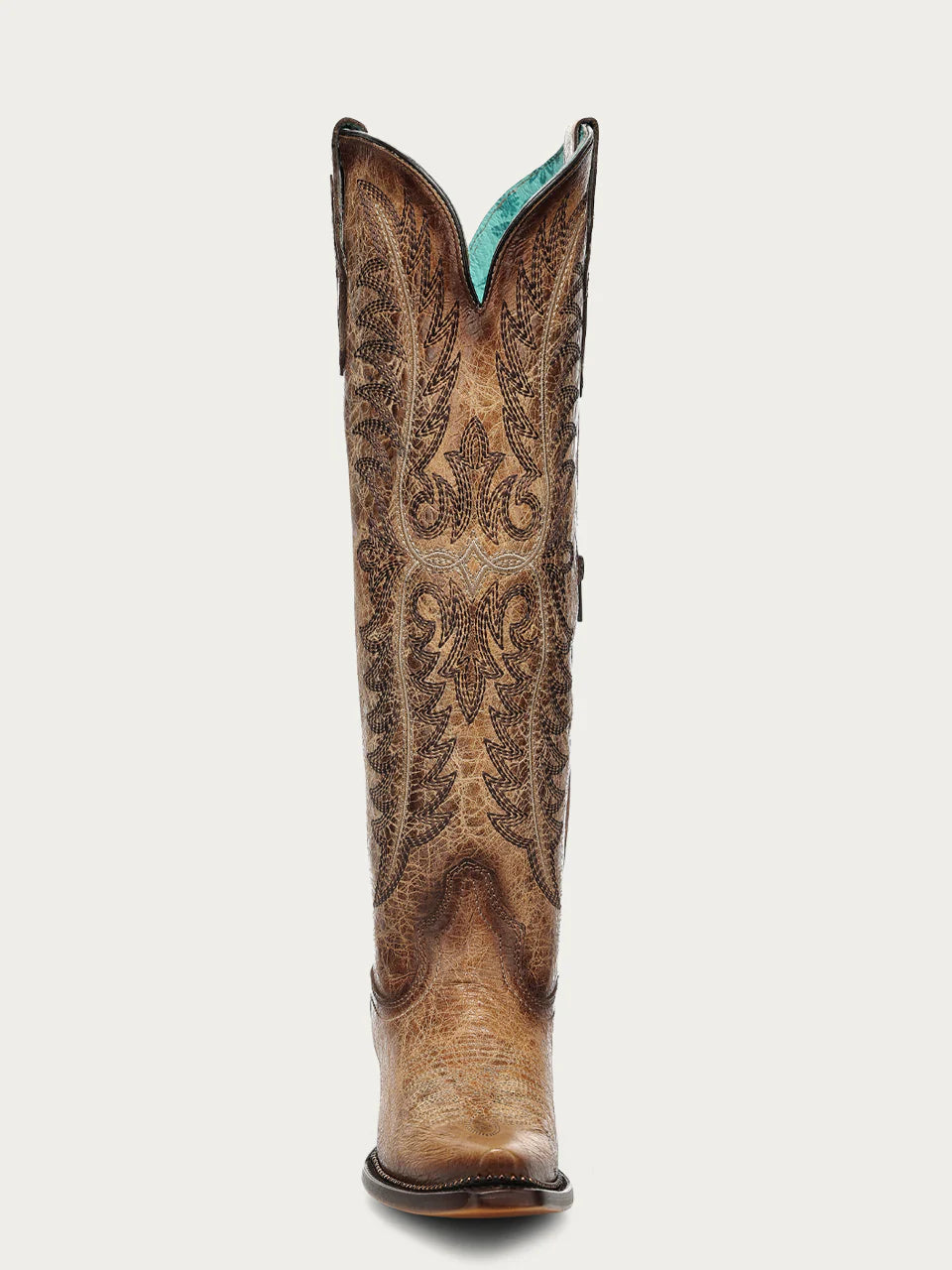 CORRAL WOMEN'S SAND EMBROIDERY & METALLIC WELT TALL TOP WESTERN BOOT - A5009
