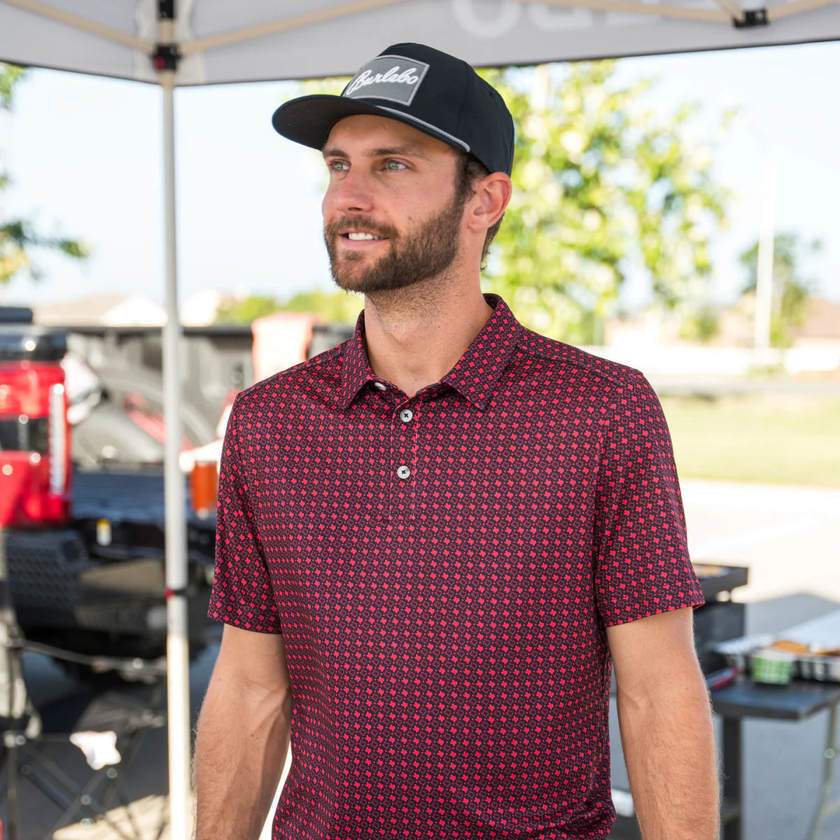 Burlebo Performance Polo - Texas Black & Red