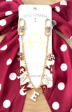 Game Day Bag Charm -  Burgundy and White