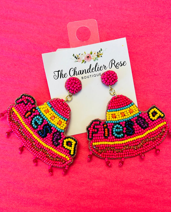 Pink Fiesta Fringe Earrings