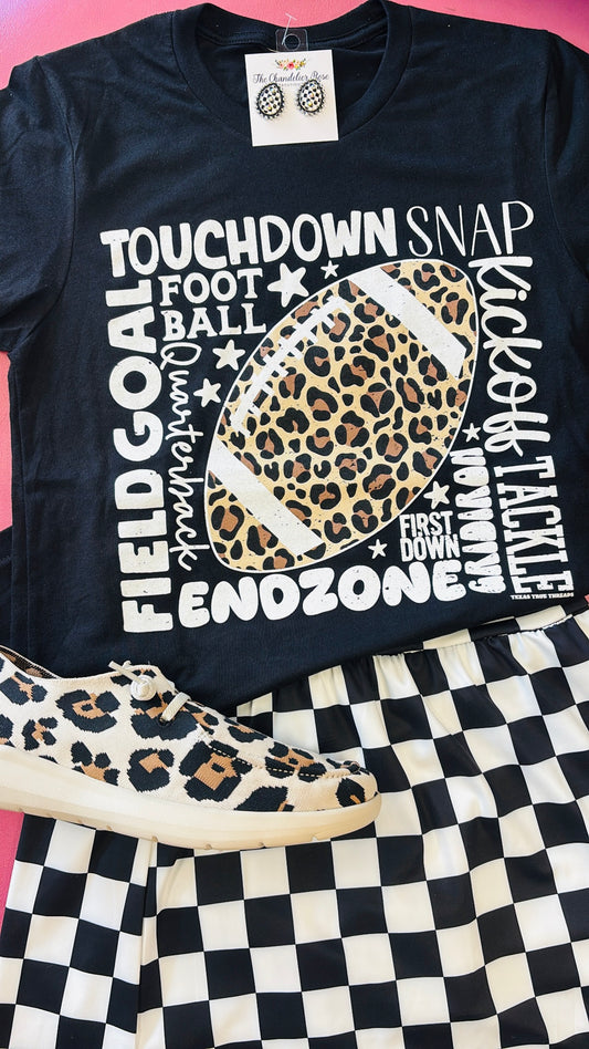 ALL THINGS FOOTBALL LEOPARD TEE - BLACK