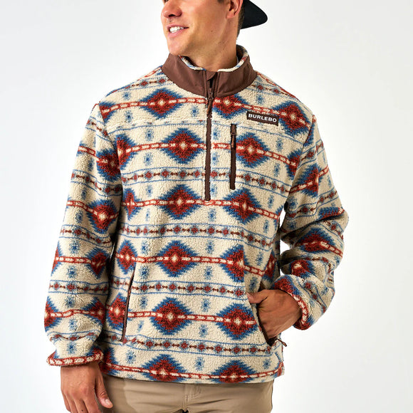 Burlebo Mountain Fleece Sherpa Quarter Zip - Arizona Aztec