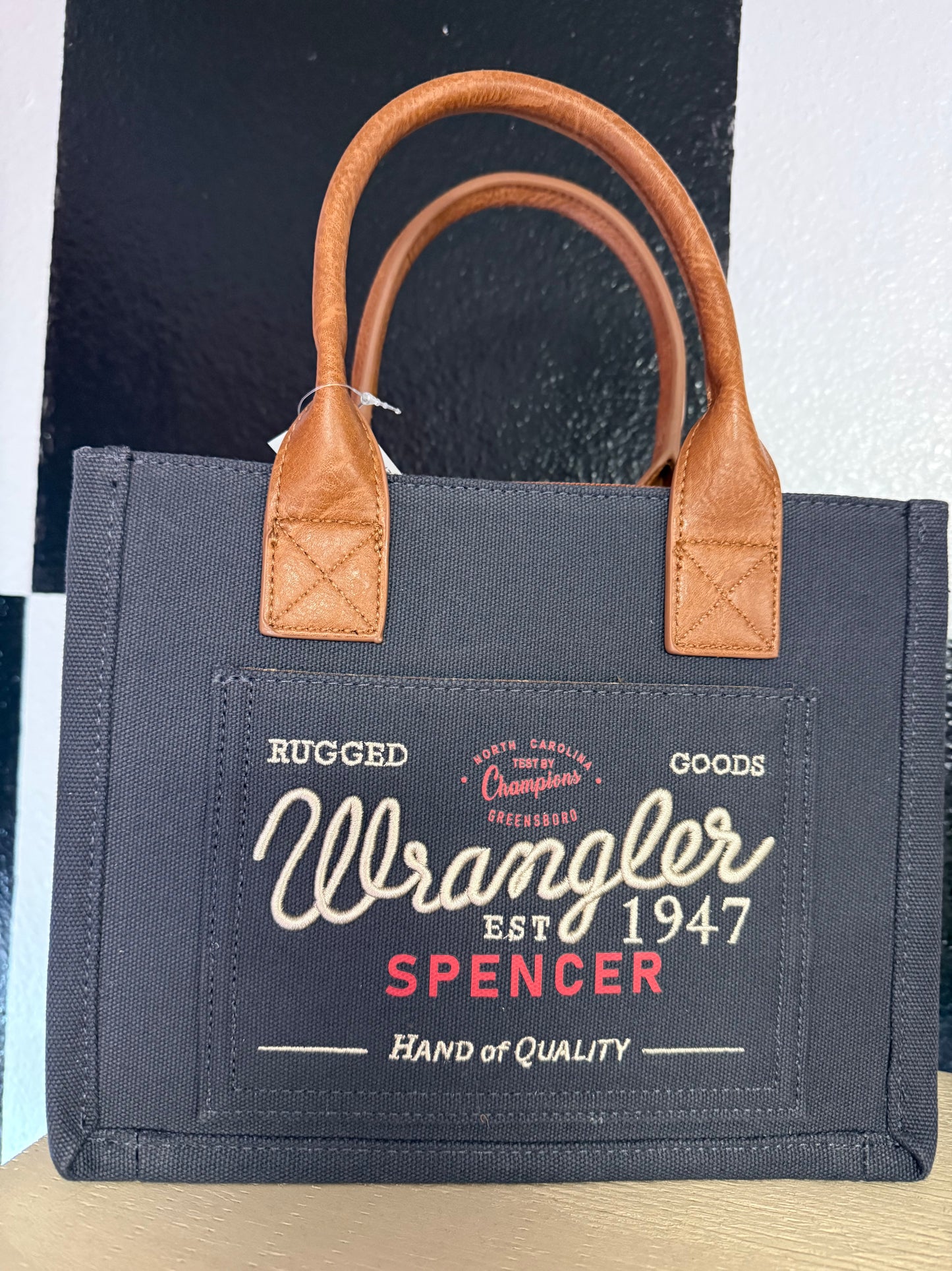 Vintage Wrangler Canvas Tote//Crossbody - Black
