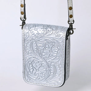 AMERICAN DARLING SILVER LEATHER TOOLED FOLDABLE POUCH - ADBG1135E