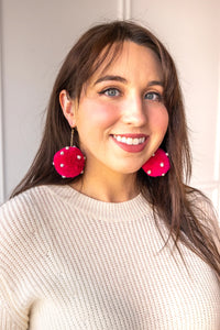 SEND ME THE LINK PINK POM POM EARRINGS