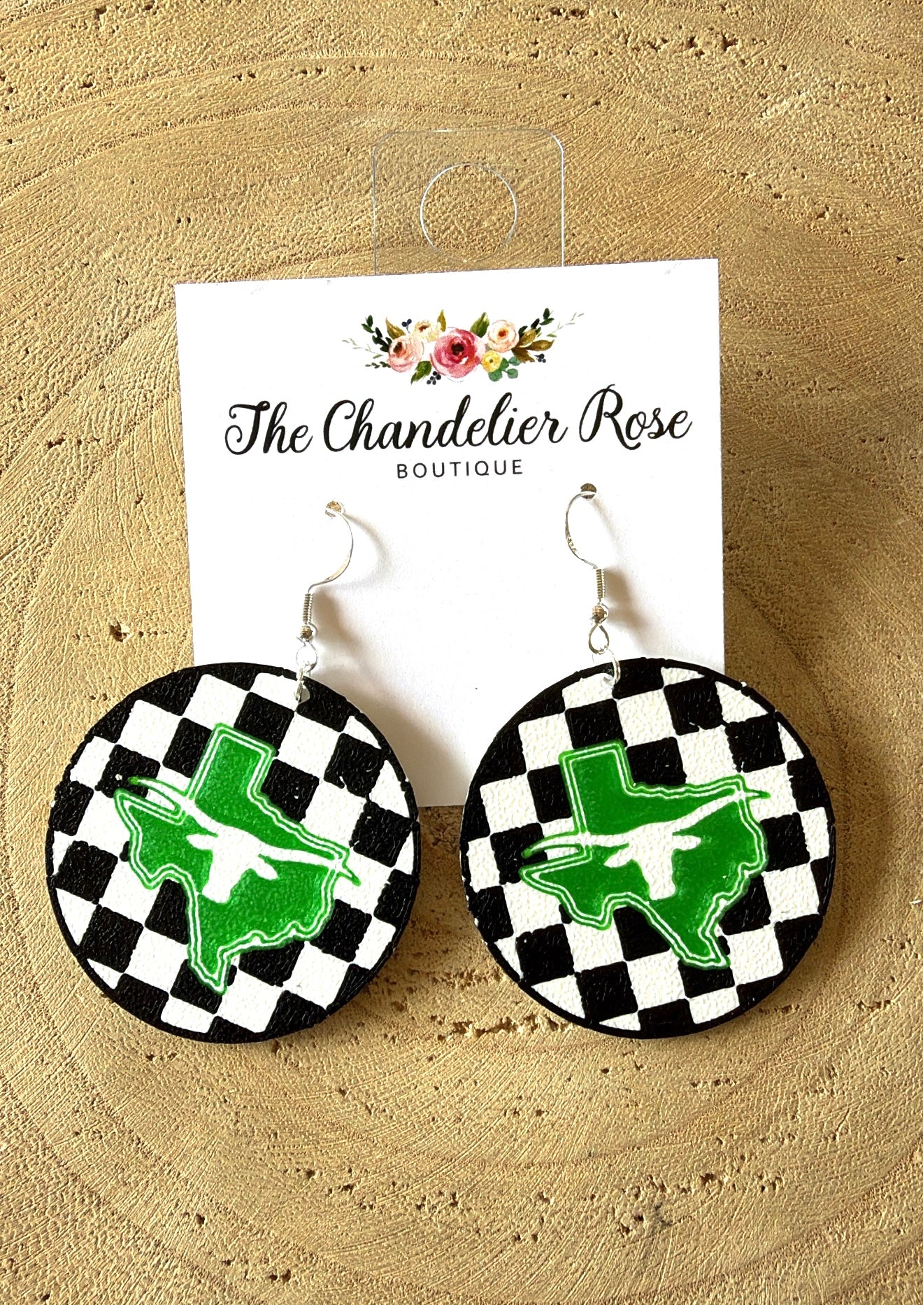 Mavericks Checkered Earrings