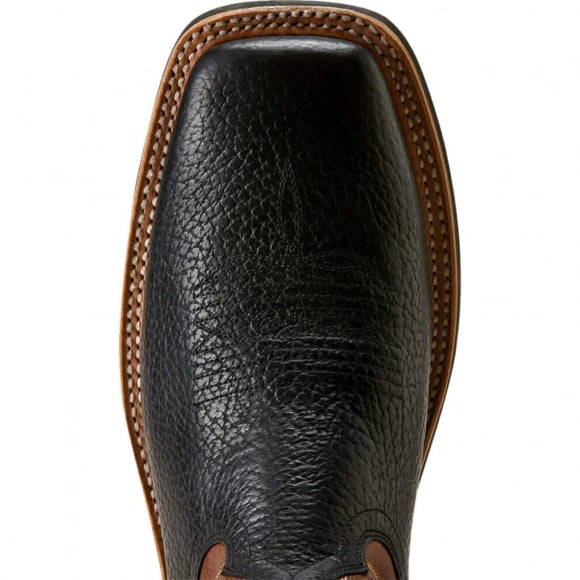 ARIAT MENS HIGHLAND TOUGHSTOCK WIDE SQUARE TOE WESTERN BOOT - BLACK BISON