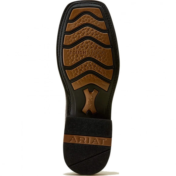 ARIAT MENS HIGHLAND TOUGHSTOCK WIDE SQUARE TOE WESTERN BOOT - BLACK BISON